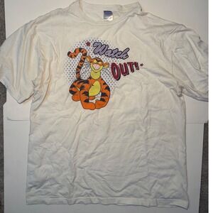 Disney XL Tigger Watch Out! Here Comes Trouble! White Graphic T Shirt